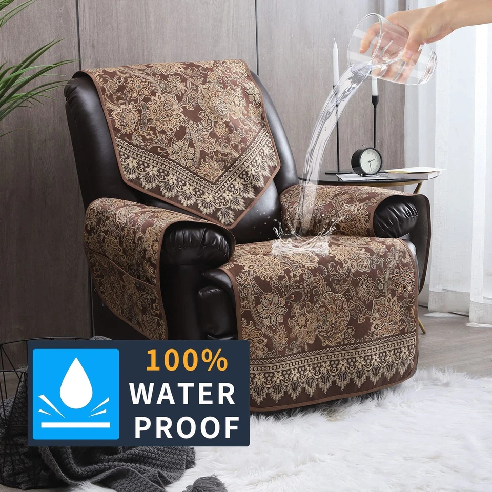 Funda Silla Reclinable Paisley Impermeable Slipcovers con Bolsillos Diseño Antideslizante Foto 2 de 4