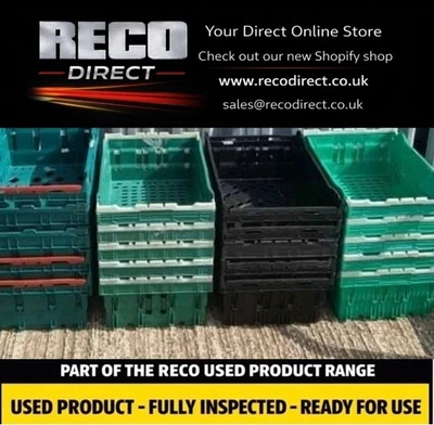 20 x USED HALF-SIZE "MUSHROOM BOX 30x40x18cm BALE ARM TRAY STACKING BOX CRATE - Image 1 of 4