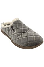 Spenco Women's Orthotic Quilted Velvet Slippers Velveteen Grey