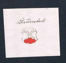 18th Century Wiedersperg Manuscript Coat of Arms