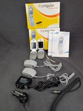 Vintage Samsung SGH-X427m Flip Phone Lot Cingular Wireless Original Box Bundle