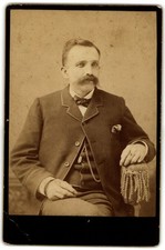 Cabinet Card Circa 1880s Jackson Man with Mustache Owego NY