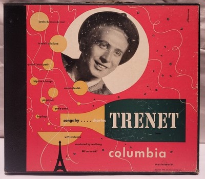 HEAR Charles Trenet Songs By Columbia MM 647 4X 78 French Music Spindle Album