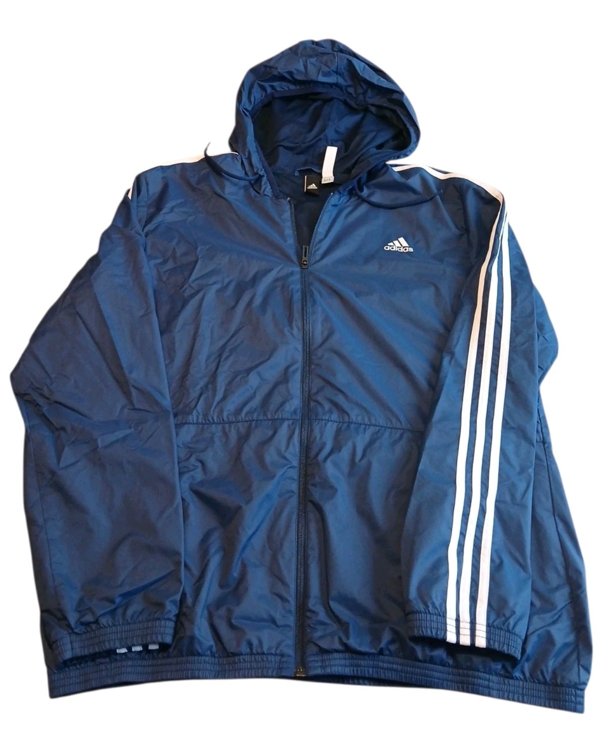 Adidas 3 Stripe Essentials Blue Windbreaker Men’s XL 88387