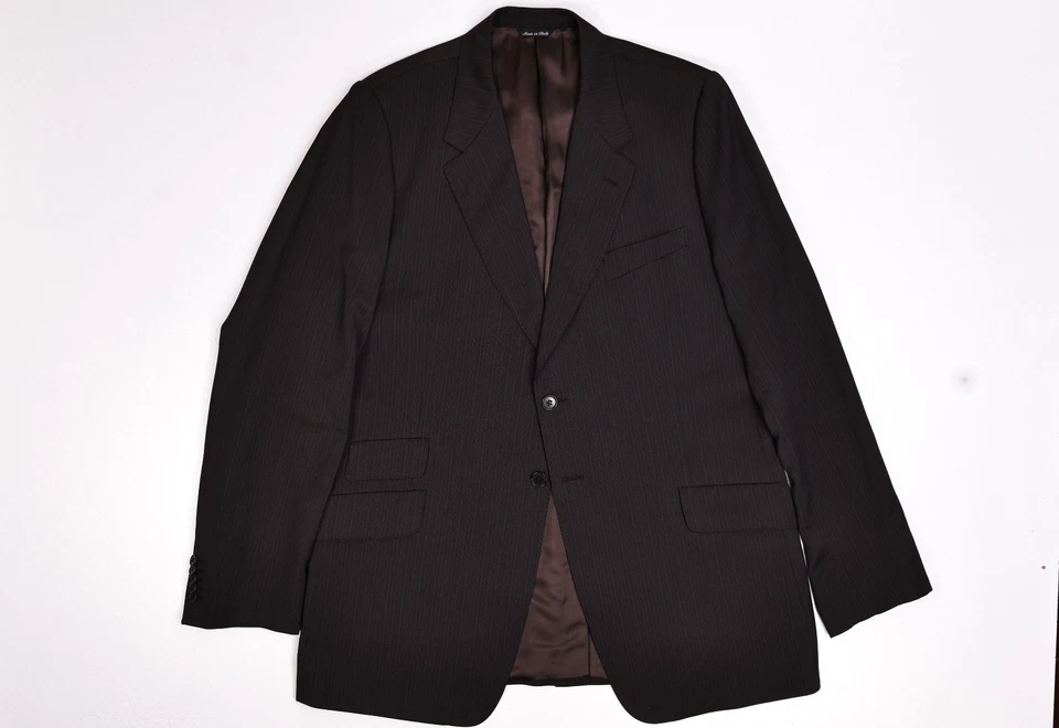 Traje De Colección Paul Smith Londres Marrón Rayas Lana 46L Pantalones 36x34 Italia Foto 2 de 4