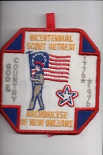 1776-1976 Archdiocese Of New Orleans Bicentennial Scout Retreat patch