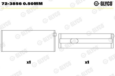 GLYCO 72-3856 0.50mm Kurbelwellenlager für FORCE,FREIGHTLINER,MERCEDES-BENZ