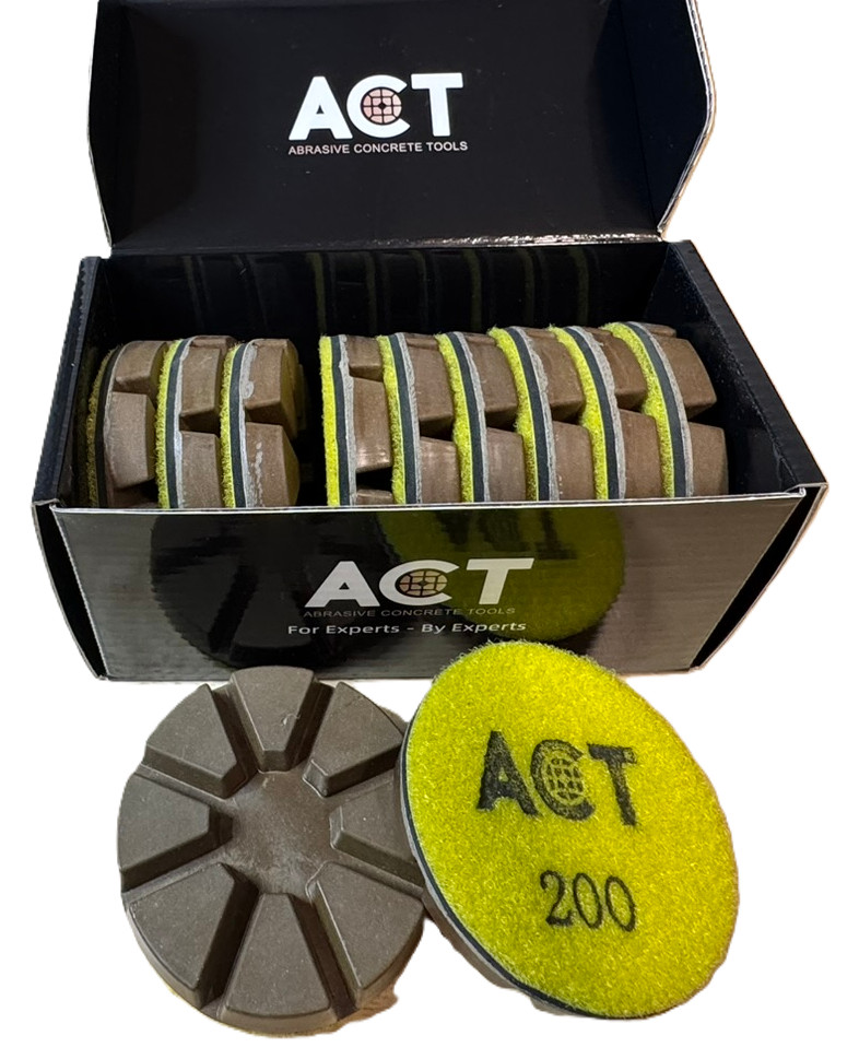 3" 200 Grit Semi-Metal Diamond Polishing Pads &ndash; Concrete (