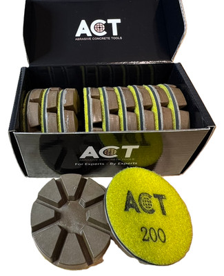 3'' 200 Grit Semi-Metal Diamond Polishing Pads   Concrete (Set-9)