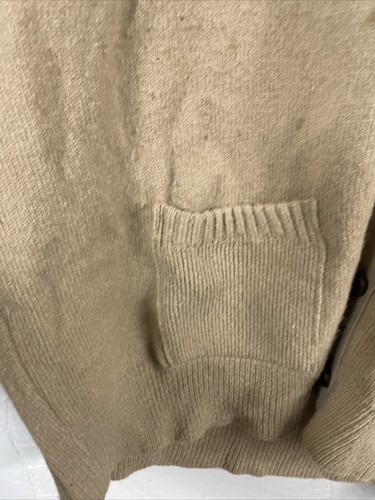 Men’s L.L. Bean 100% Virgin Lambswool Cardigan Sweater Tan Extra Large XL - Picture 5 of 19