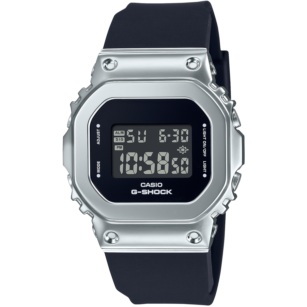 カシオ　G-SHOCK　GM-S5600 CASIO G-SHOCK GM-S5600-1JF Metal Bezel Silver & Black Watch