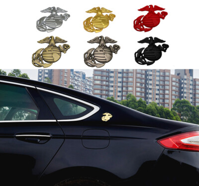 Elektroplate Marines Premium Anchor Chrome Emblem Car Sticker Eagle Decoration