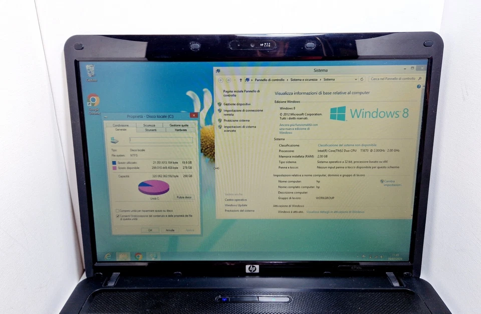 Pc Portatile Notebook HP compaq 6730s Intel Core 2 GB 300gb Hhd Windows 8 Laptop - Imagen 4 de 4