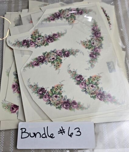 Vintage Aufkleber Transfers Wasserrutschen Keramik Basteln FLORAL Lot #63 - Bild 9 von 9