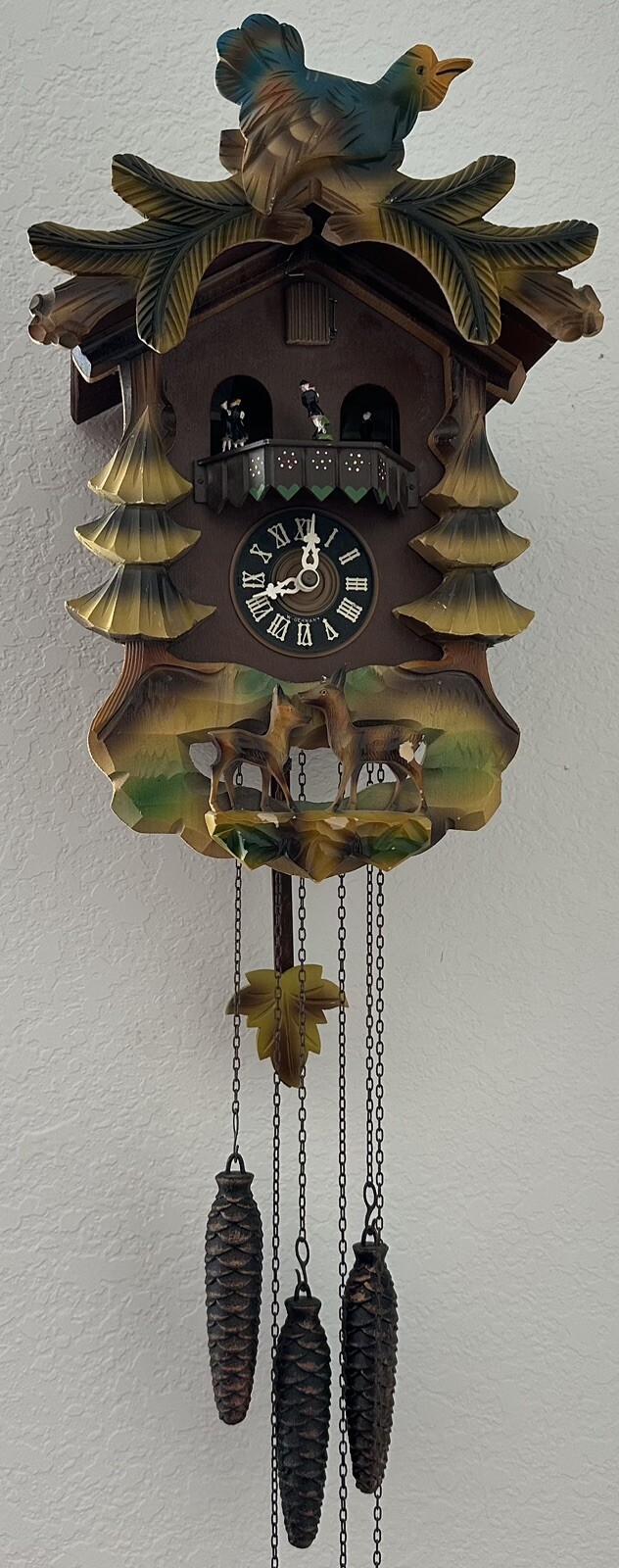 Vintage German Musical Chalet 1 day REGULA Cuckoo Clock Black Forest Nice Cond