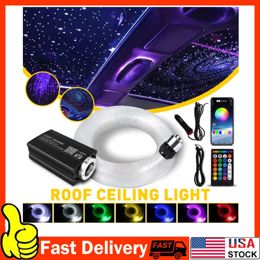Car Home RGBW LED Headliner Star Light Roof Twinkle Ceiling 500pcs Fiber Optics
