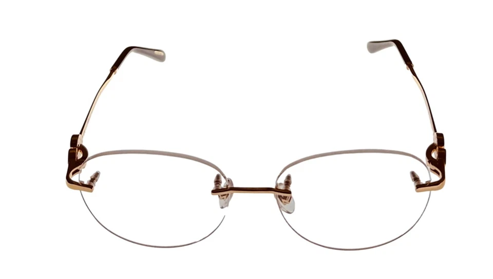 Gafas para mujer Chopard sin montura redondas 23 placa dorada metal VCH053S 08FC 53 mm Foto 2 de 4