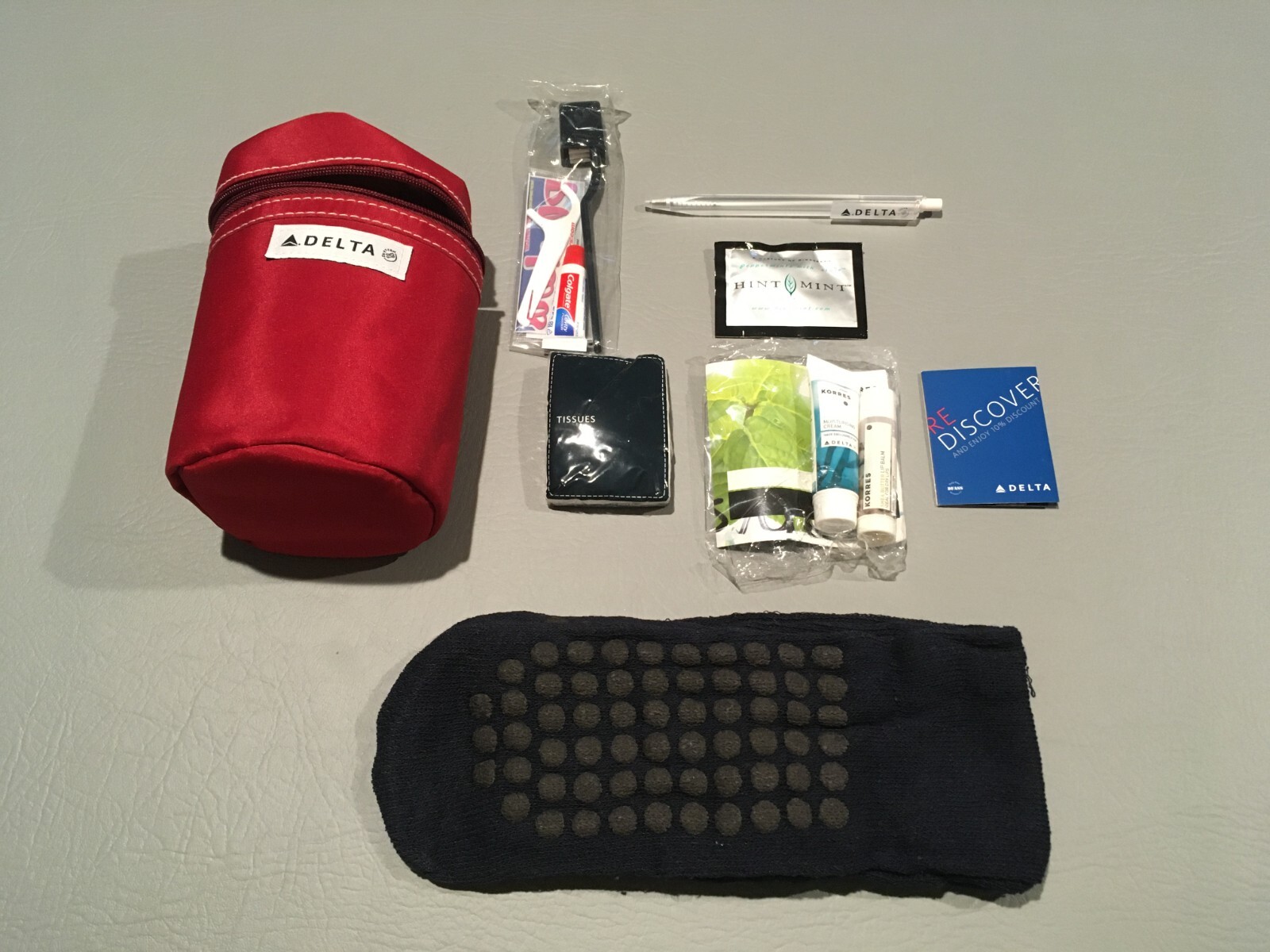 Delta Airlines 1st Class Flight Amenities Toiletry Comfort Travel Kit