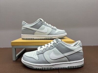 Nike Dunk Low Two Toned Grey Pure Platinum Wolf Grey DH9765 001 GS Size 4Y