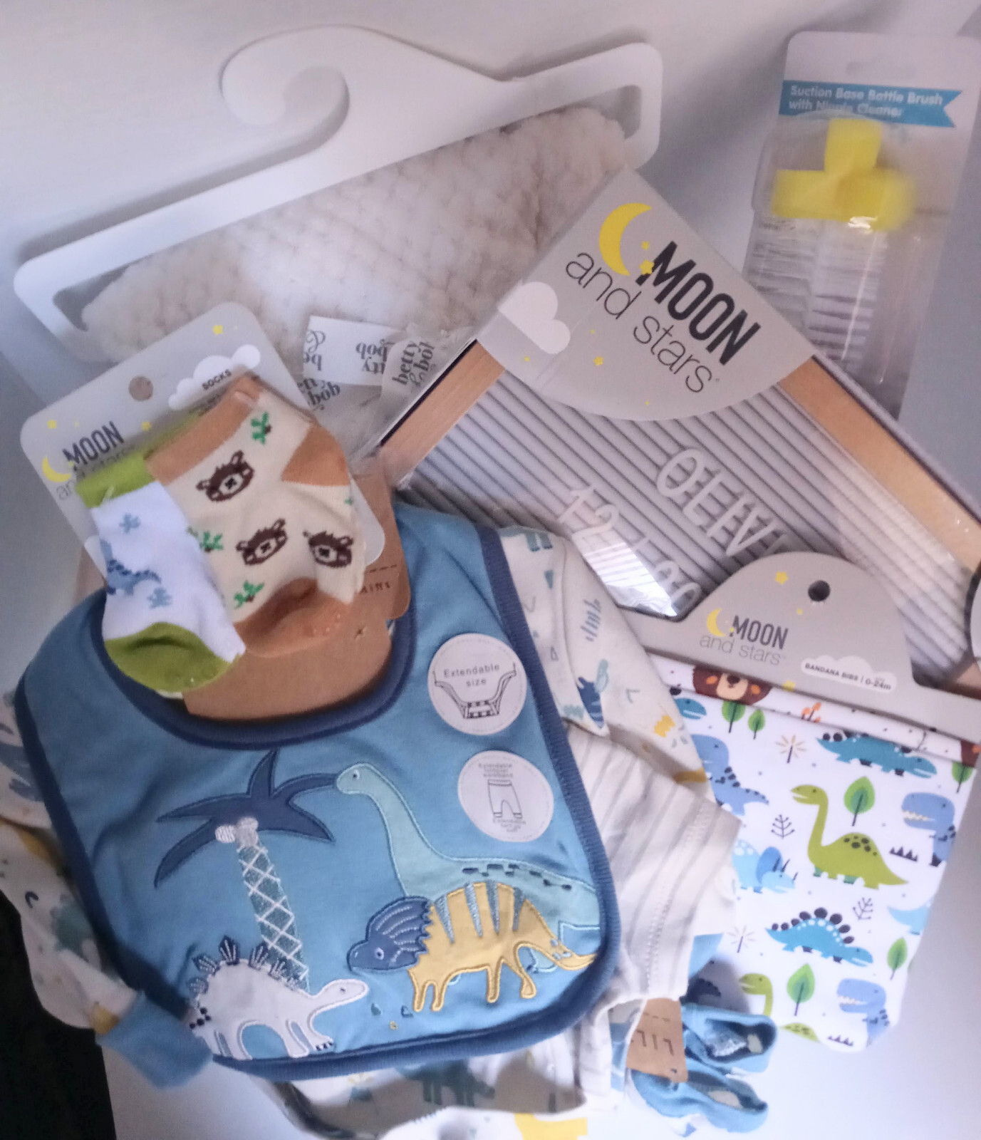 Baby Dino Set with Board - Perfect Baby Shower Gift Basket-image