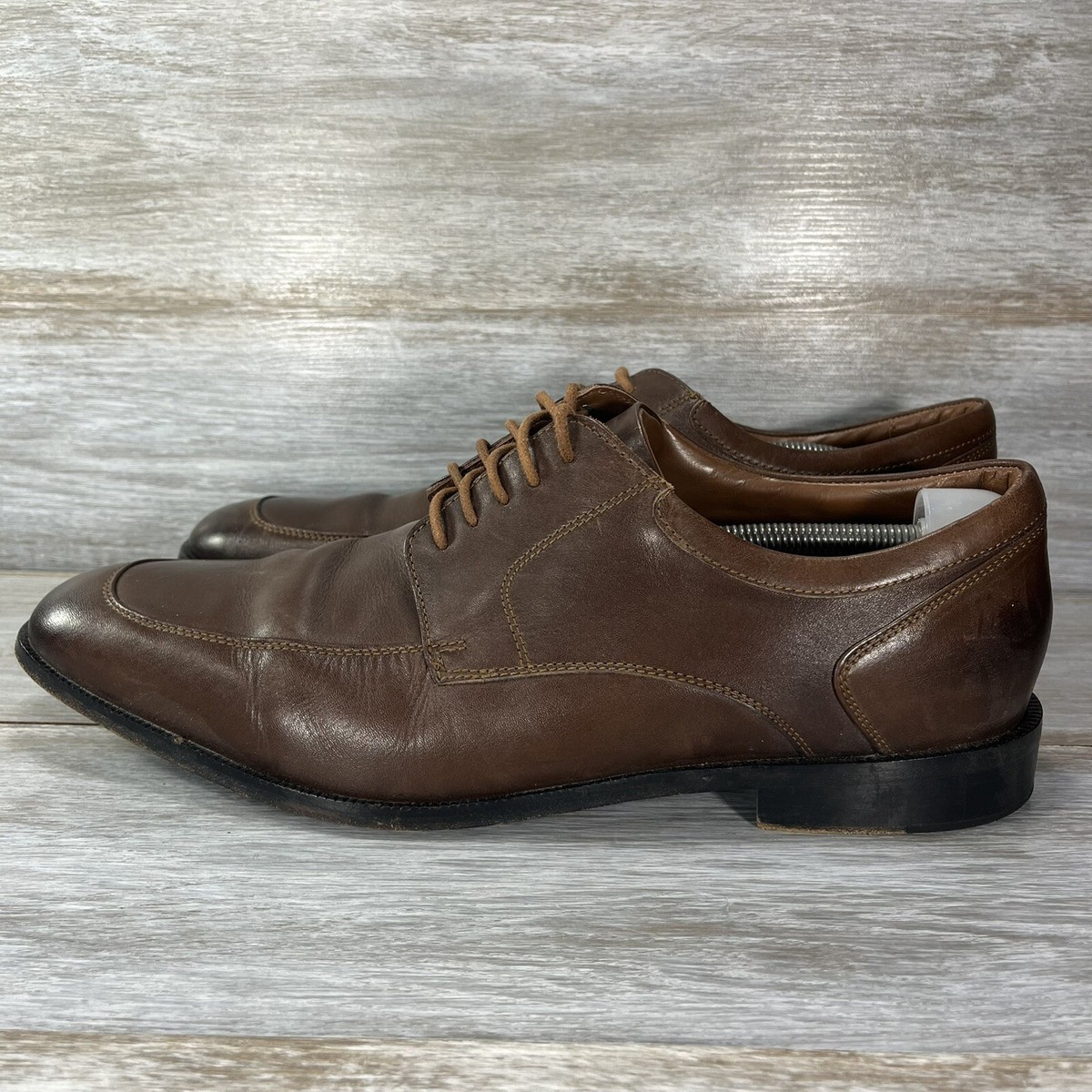 Rockport Mens Adiprene Brown Leather Square Toe Derby Dress  display picture 1