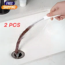 2pcs Drain Clog Remover 45cm Sink Sewer Pipe Dredging Brush Hair Cleaning Tool
