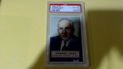 1956 TOPPS #2B WARREN GILES PSA 4.5 WHITE BACKS NICELY CENTERED 