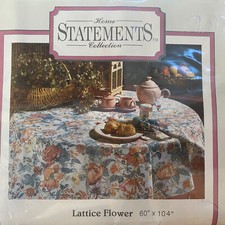 Lattice Flower Table Linens By Fashion Industries 60" X 104 New In Package