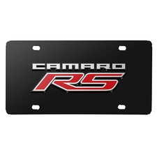 Chevrolet Camaro Rs 3d Logo On Black Stainless Steel License Plate Chevrolet Camaro Rs 3d Logo On Black Stainless Steel License Plate
