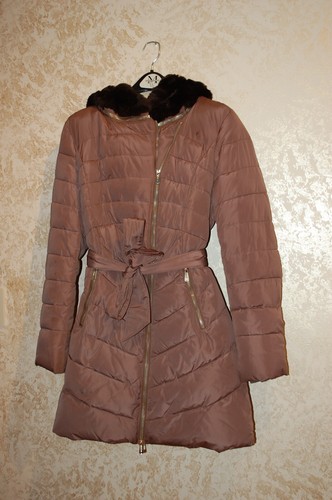 Angel Bestow Luxury Collection Women's Beige Jacket Coat Size XXL Real Fur Hood - Picture 3 of 12