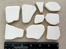 T514 Genuine Surf Tumbled Tile /White Beach Tile / Sea Glass/Beach Glass/Pottery
