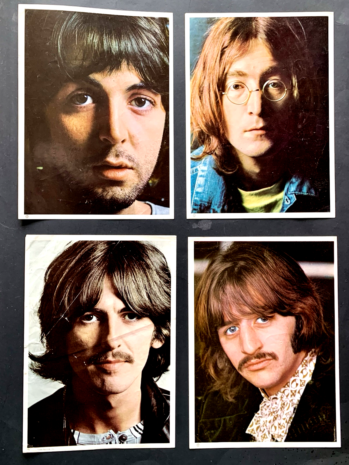 Set of 4 Beatles Photos Lennon McCartney Harrison Starr 7.5x10.5