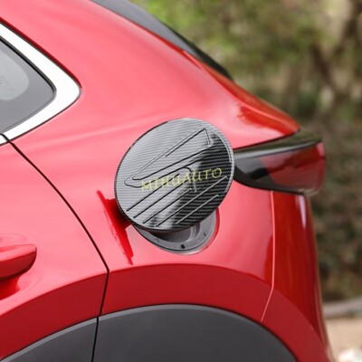For 2020-2025 Mazda CX-30 Carbon Fiber Car Gas Tank Fuel Cap Oil Door Cover Trim