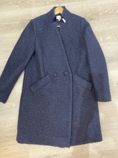 Linea Navy Blue Curly Fabric Coat Size 12