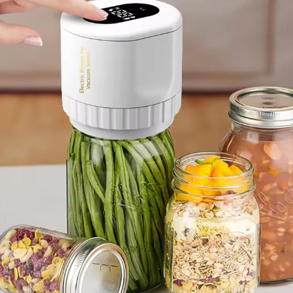 Electric Mason Jar Vacuum Sealer - Vacuum Sealer for Jars, Electri Mason Genie Vacuum Sealer Kit Electric Mason Jar Vacuum Sealer Kit,  Cordless Vacuum Sealers