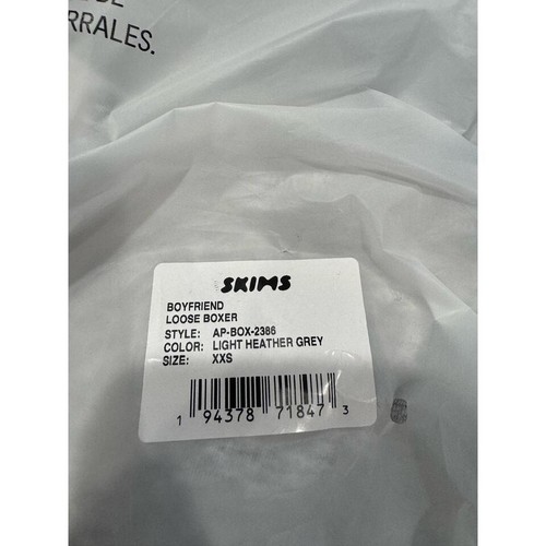 Skims NWT XXS Light Grey Boyfriend Loose /relaxed fit Boxer Shorts lightweight - Picture 2 of 2