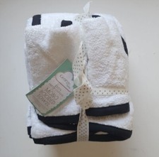 New George Baby White Mix 100% Terry Cotton Mono Hooded Mixed Towel Bundle 