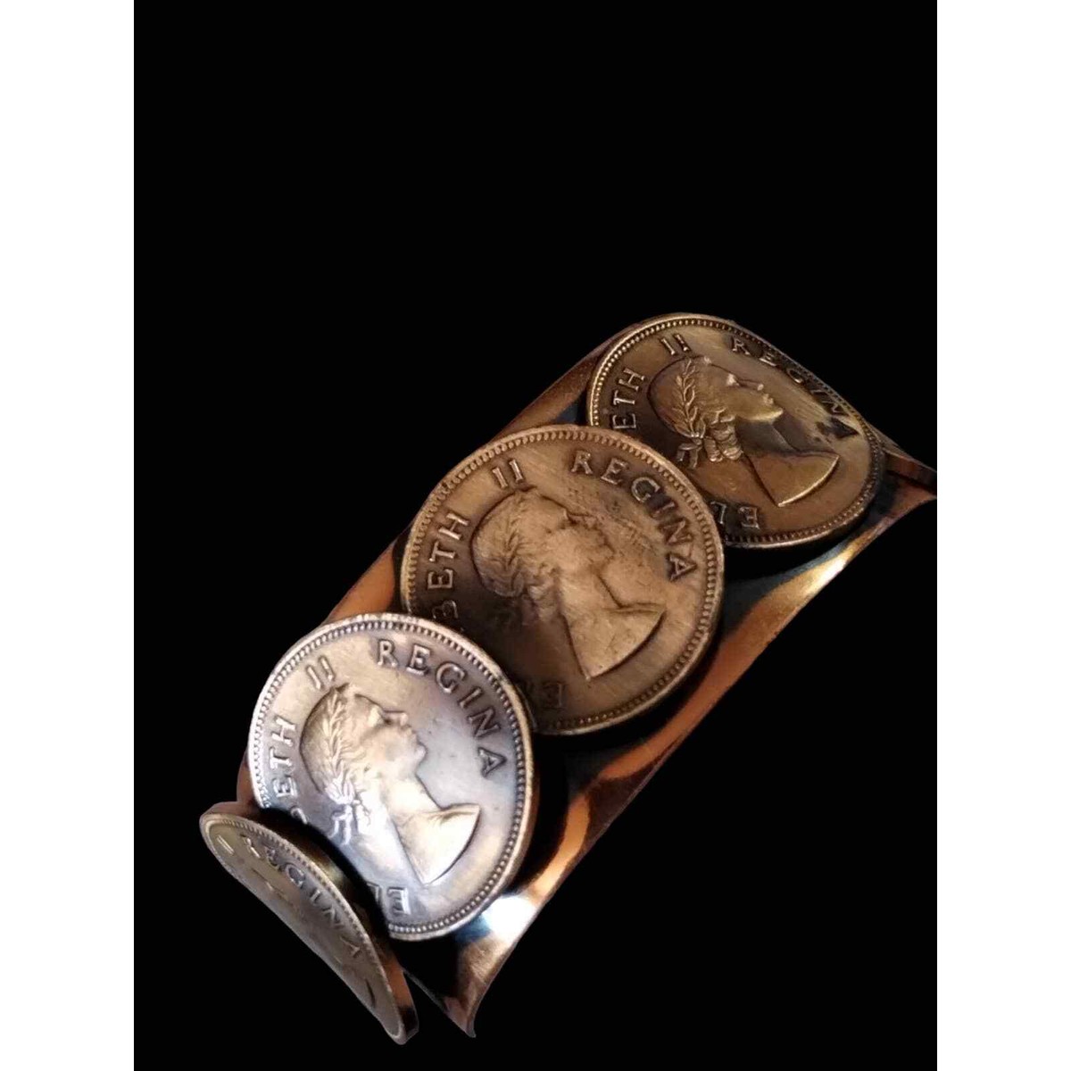Elizabeth II Regina handmade one of the kind copper coin bracelet | eBay