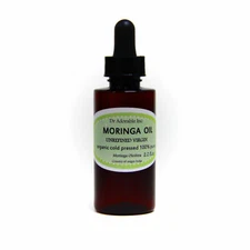 2 Oz with a Glass Dropper UNREFINED Premium Organic Moringa Oil Virgin Pure Skin