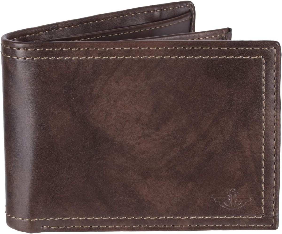 Dockers Men's Extra Capacity Bifold Wallet with ID Window and One