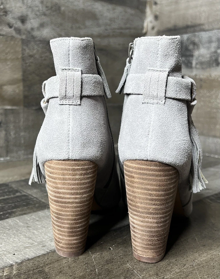 Mujer Joe’s Talla 8 Gris Cremallera Tobillo 4” Tacón Grueso Puntera Abierta Zapatos Foto 4 de 4