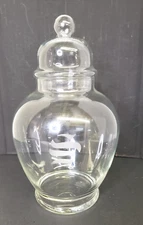 APOTHECARY Ginger Jar Etched Decorative Symbols 10 3/4"