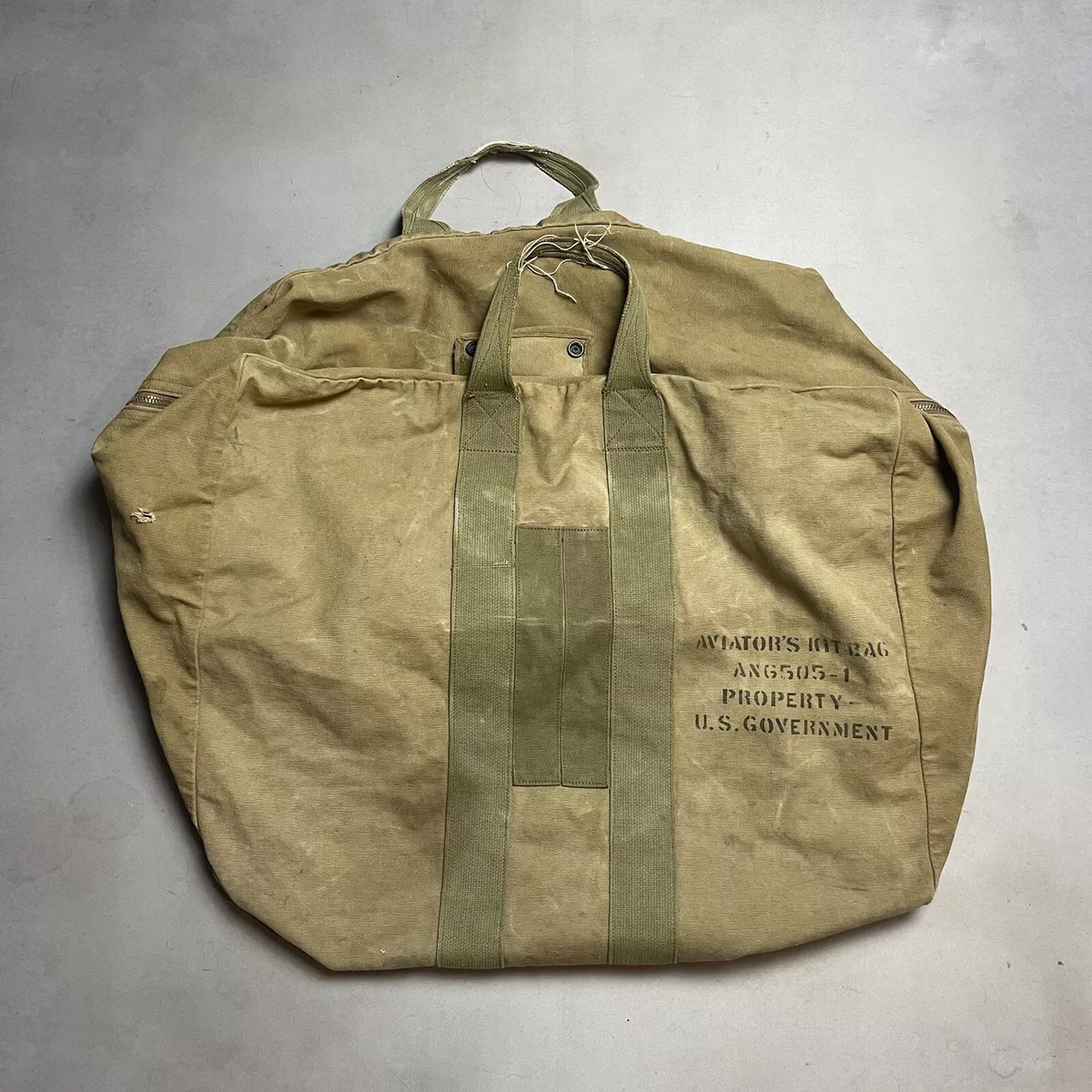 Vintage WWII Aviators Kit Bag AN 6505 US Air Force USAF Rare 2 Zippers