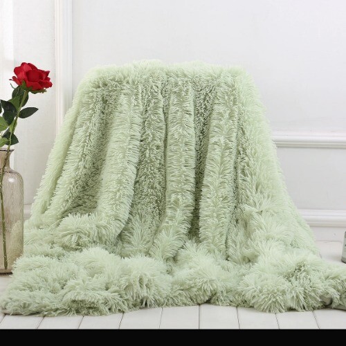 Große Flanell Überwurf Decke lang Shaggy Plüschdecke für Couch Schlafsofa - Bild 15 von 34