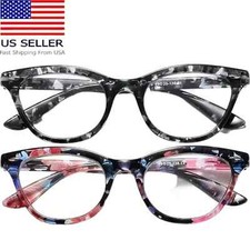 Reading Glasses Cat Eye Presbyopic Blue Light 2 Piece Set Strength 3.50