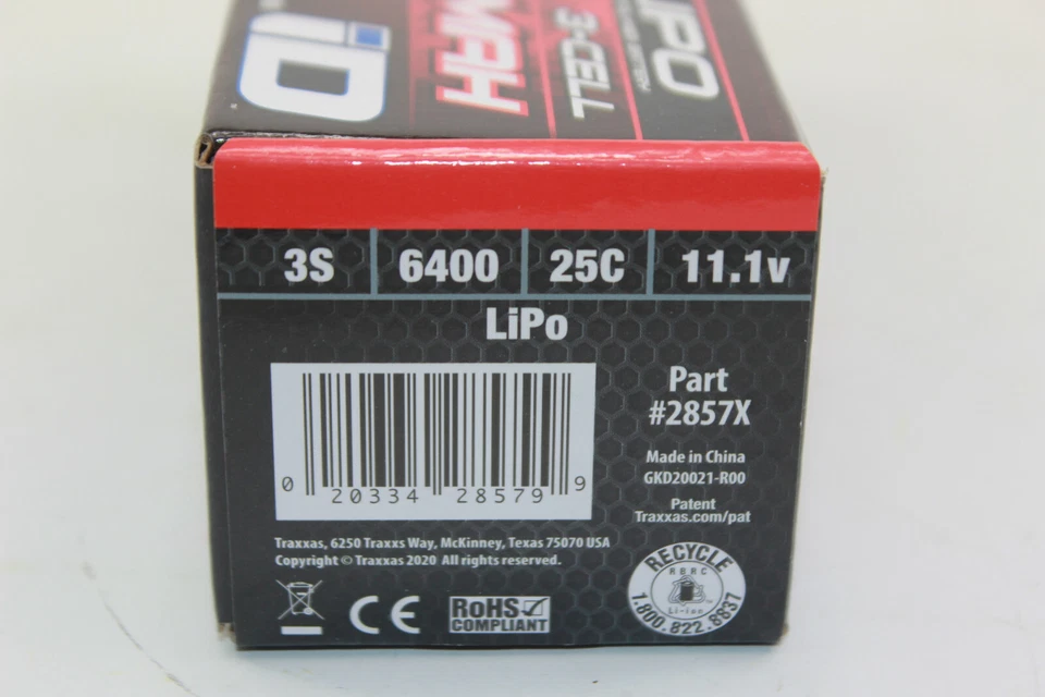 Traxxas TRX 2857 X LIPO 6400mAh 11.1V 3 Zellen 25C iD Stecker AKKU Slash.. - Bild 2 von 3