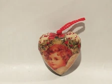 Christmas Ornament Vintage Look Angel Heart "And Give To You That Perfect Peace