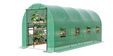 10x6.5x6.5ft Large Walk-in Greenhouse - Heavy Duty Tunnel House With Upgraded