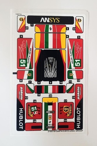 LEGO 75908 458 Italia GT2 Original Sticker Sheet - Authentic Decals | eBay