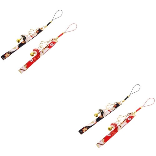 Zestaw 2 zawieszek Maneki Neko Telefon Charm Brelok Kawaii